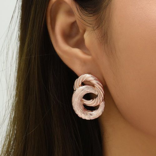 Clous d'oreilles texturé métallique à détail cercle - SHEIN - Modalova