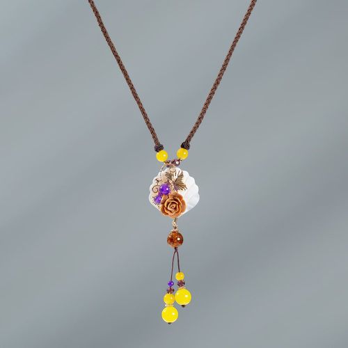 Collier perle & à fleur - SHEIN - Modalova