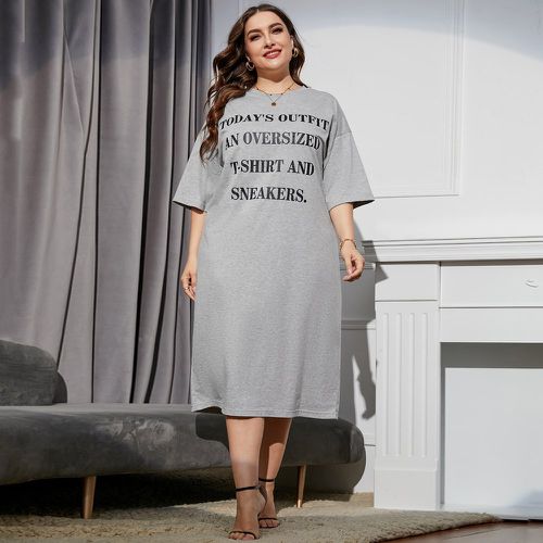 Robe t-shirt à motif slogan - SHEIN - Modalova