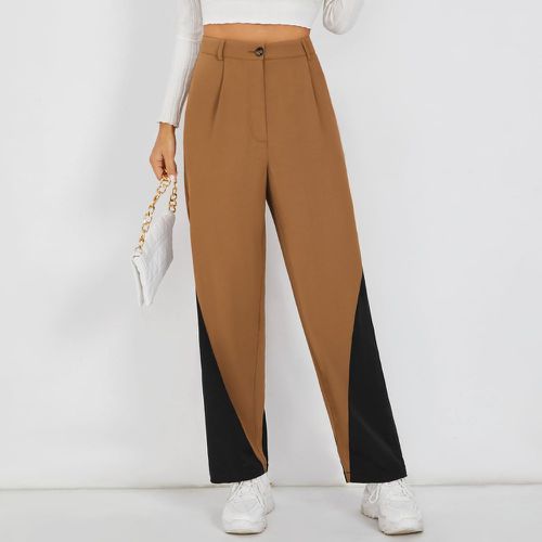 Pantalon de costume taille haute à blocs de couleurs - SHEIN - Modalova