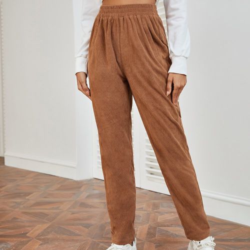 Pantalon taille élastique côtelé en velours côtelé - SHEIN - Modalova