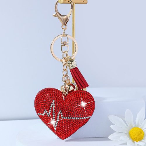Porte-clés avec strass à breloque cœur - SHEIN - Modalova