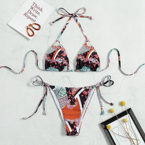 Bikini triangulaire ras-du-cou à imprimé - SHEIN - Modalova