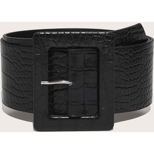 Ceinture à boucle en relief de crocodile avec perforatrice - SHEIN - Modalova