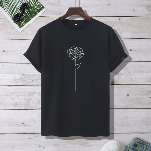 Homme T-shirt à imprimé rose - SHEIN - Modalova