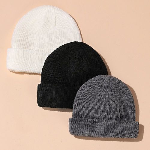 Homme 3 pièces Bonnet en tricot - SHEIN - Modalova