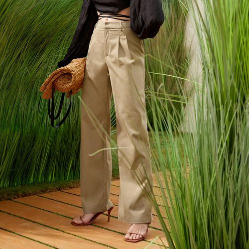 Pantalon à plis unicolore - SHEIN - Modalova