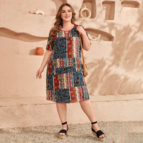 Robe tunique à imprimé patchwork - SHEIN - Modalova