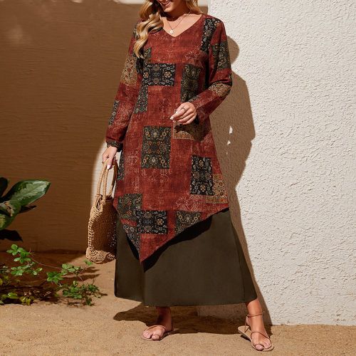Robe tunique à imprimé patchwork 2 en 1 - SHEIN - Modalova
