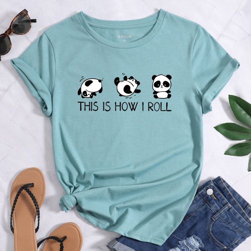 T-shirt panda et slogan - SHEIN - Modalova