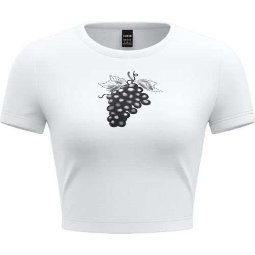 T-shirt court à imprimé raisin - SHEIN - Modalova