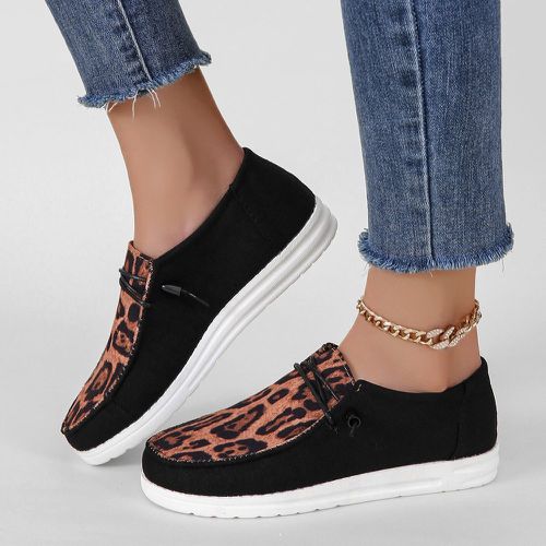 Chaussures en canevas avec motif léopard à lacets - SHEIN - Modalova