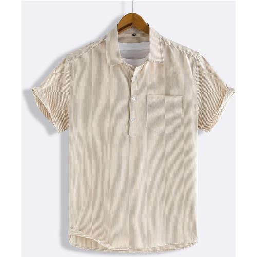 Chemise à bouton patch à poche (sans t-shirt) - SHEIN - Modalova