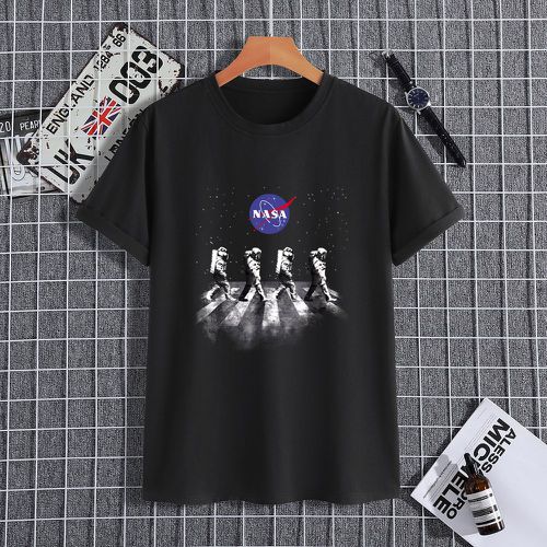 T-shirt astronaute et lettre graphique - SHEIN - Modalova