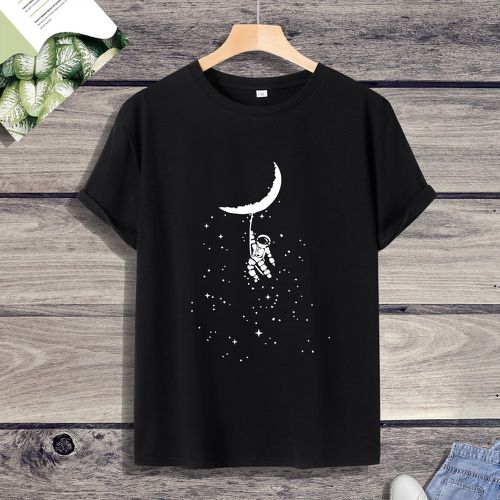 T-shirt à motif astronaute et lune - SHEIN - Modalova