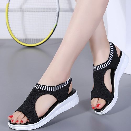 Sandales de sport à détail en tricot design découpe - SHEIN - Modalova