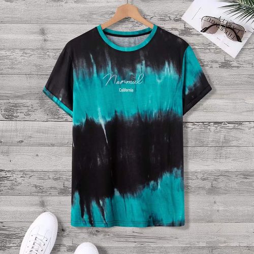 T-shirt aléatoire tie dye à lettres - SHEIN - Modalova