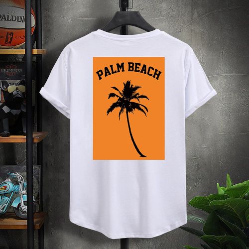 T-shirt lettre & à imprimé palmier - SHEIN - Modalova