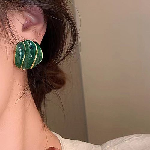 Clous d'oreilles géométriques bicolore - SHEIN - Modalova