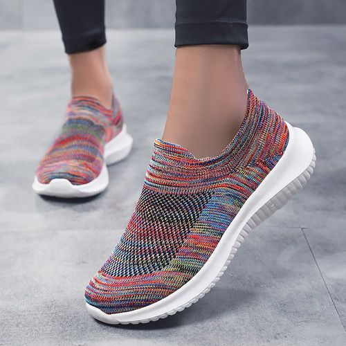 Chaussures de course glissantes à blocs de couleurs - SHEIN - Modalova