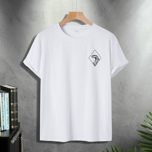 T-shirt vague et à imprimé géométrique - SHEIN - Modalova