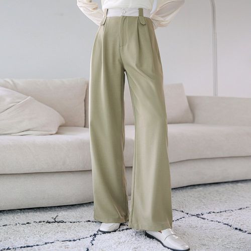 Pantalon tailleur contrastant taille à poche à plis - SHEIN - Modalova