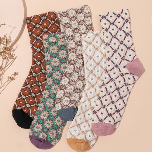 Paires Chaussettes à imprimé floral - SHEIN - Modalova