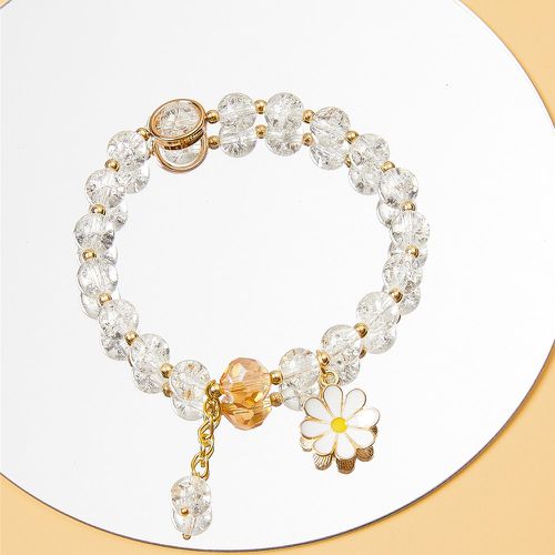 Bracelet perlé à fleur cristal - SHEIN - Modalova