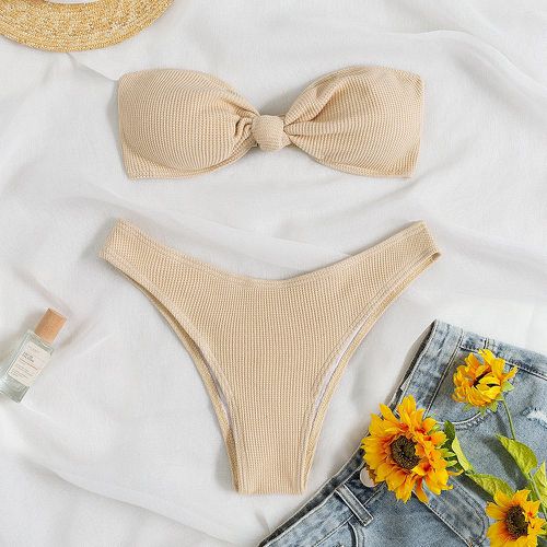 Bikini unicolore - SHEIN - Modalova