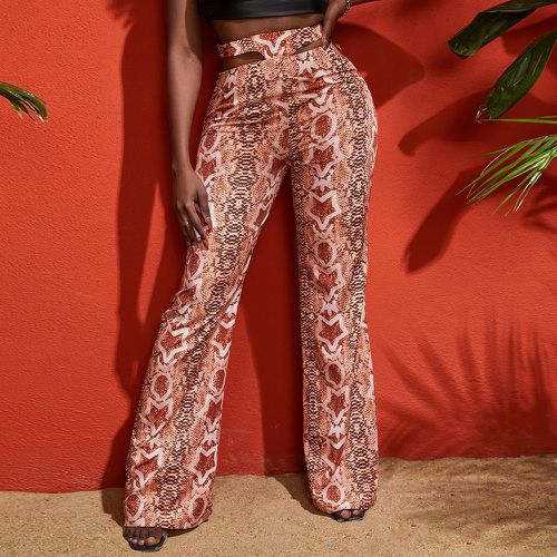 Pantalon évasé à imprimé python - SHEIN - Modalova