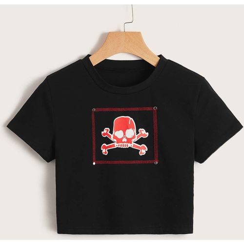 T-shirt à motif tête de mort - SHEIN - Modalova