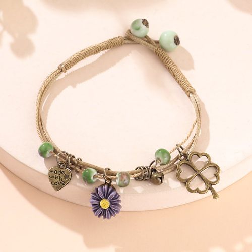 Bracelet à lettres cœur & à fleur - SHEIN - Modalova