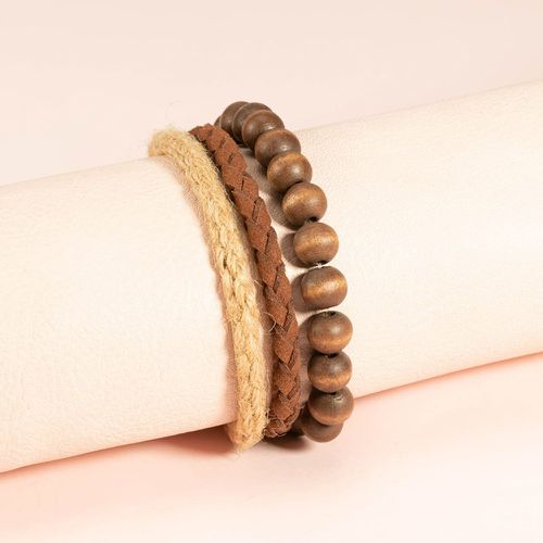 Pièces Bracelet perlé en bois - SHEIN - Modalova