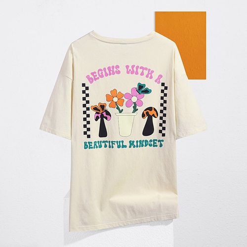 T-shirt à imprimé lettre et floral - SHEIN - Modalova