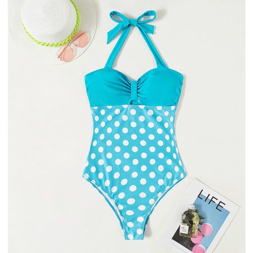 Maillot de bain une pièce à pois à ruché - SHEIN - Modalova