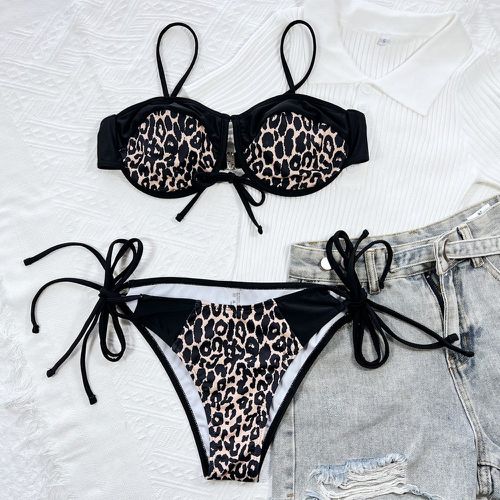 Bikini à armatures léopard à nœud - SHEIN - Modalova