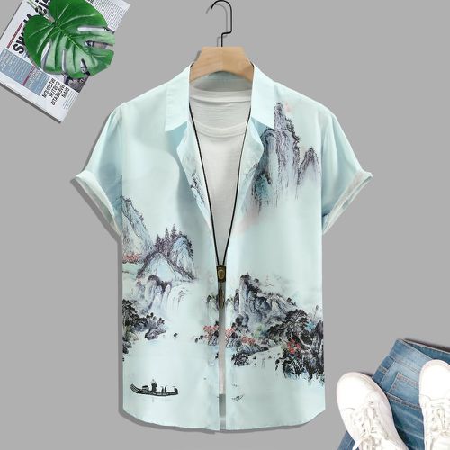 Chemise à imprimé paysage (sans t-shirt) - SHEIN - Modalova