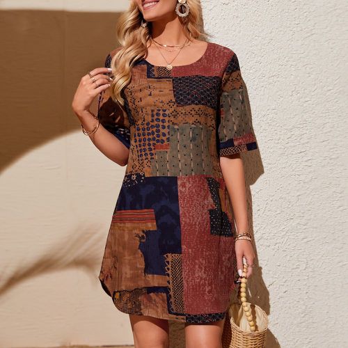 Robe à imprimé patchwork - SHEIN - Modalova