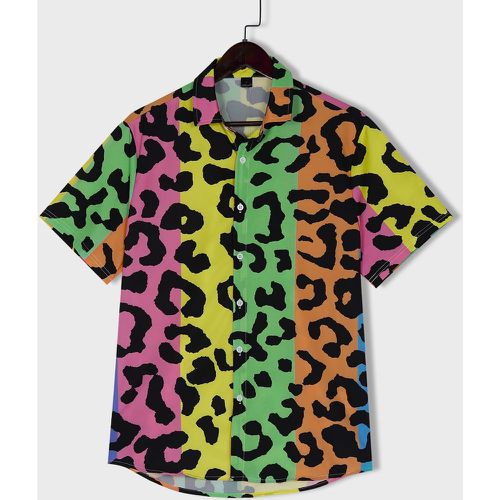Chemise léopard à blocs de couleurs - SHEIN - Modalova