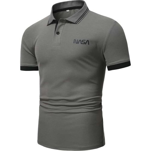 Homme T-shirt polo à lettres - SHEIN - Modalova