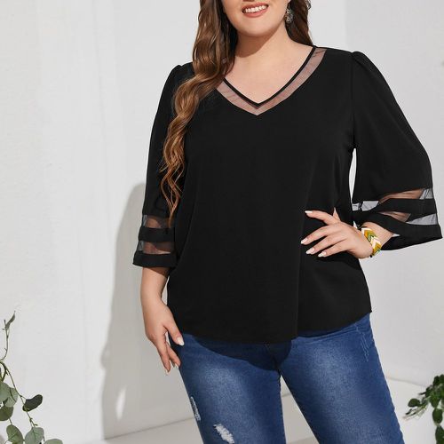 Top avec tulle unicolore - SHEIN - Modalova