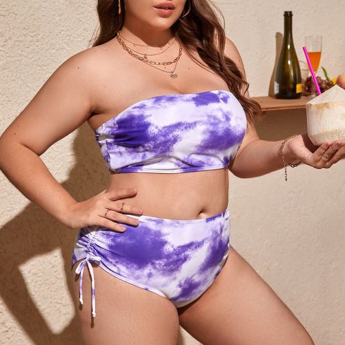 Bikini bandeau taille haute tie dye - SHEIN - Modalova