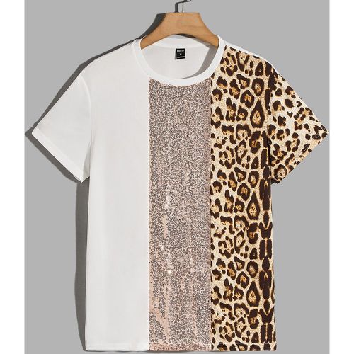 T-shirt avec motif léopard à paillettes - SHEIN - Modalova