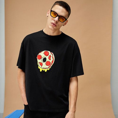 Homme T-shirt à imprimé pizza - SHEIN - Modalova