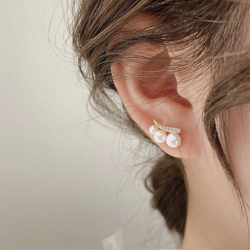 Boucles d'oreilles zircone cubique & à fausse perle - SHEIN - Modalova