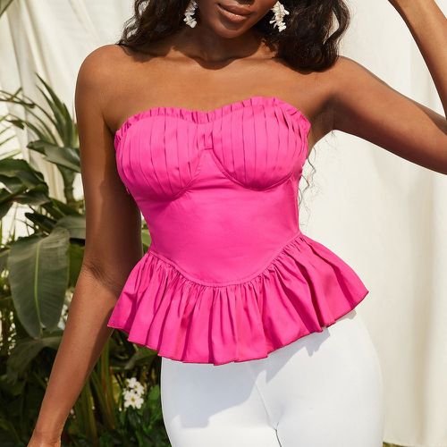 Top bandeau à plis à volants plissé bustier - SHEIN - Modalova