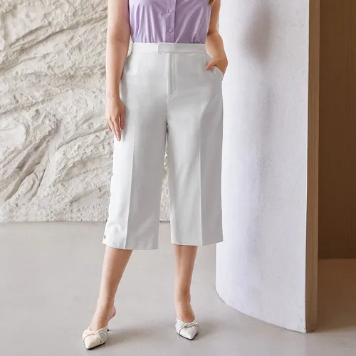 Pantalon tailleur en viscose corsaire - SHEIN - Modalova