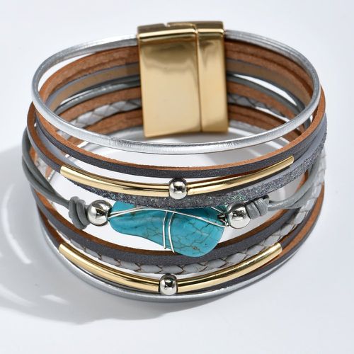 Bracelet multicouche à détail turquoise - SHEIN - Modalova