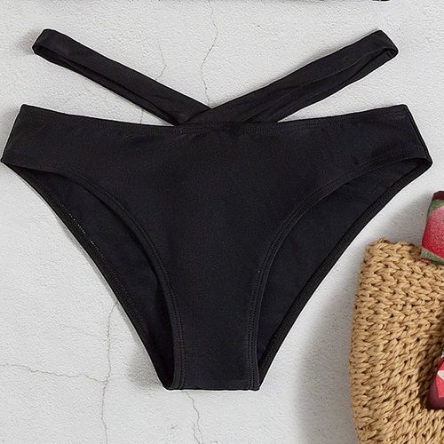 Bas de bikini unicolore découpe - SHEIN - Modalova