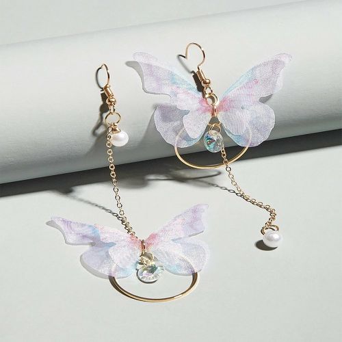 Boucles d'oreilles dépareillées papillon & à fausse perle - SHEIN - Modalova